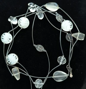 Silpada Long Beaded Necklace 925 Sterling Crystal Quartz N2324 Retired 57" - Picture 1 of 5