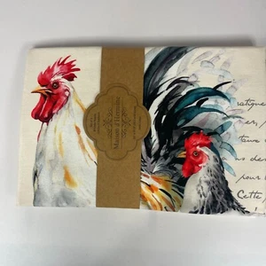 Maison d'Hermine Campagne Rooster Chicken Kitchen Towels Set Of 2 Cotton - Picture 1 of 5