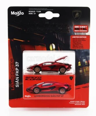 MODELLINO AUTO STATICO MAISTO LAMBORGHINI SIAN FKP 37 HYBRID 2020 ROSSO 1/64 - Immagine 1 di 4