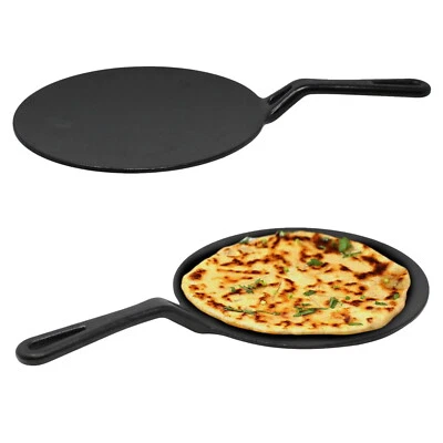 Cast Iron Tawa Tava Crepe Pancake Pan Chapati Roti Concave with Handle HeavyDuty - Image 1 of 4