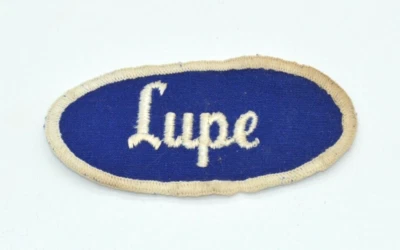 Vintage 1970's Name LUPE Blue White Tag Patch Embroidered Work Shirt Uniform. - Image 1 of 2