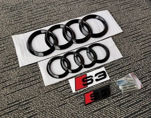 Juego de calcomanías de malla emblema maletero negro brillante estilo fabricante de equipos originales Audi S3 hatch - Imagen 1 de 7