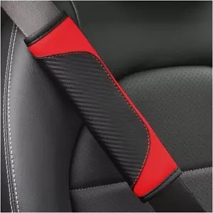 2PCS Car Seat Belt Cover, Carbon Fiber Seatbelt Shoulder Protection, Soft Car Se - Picture 1 of 12