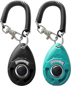 Pet Training Clicker with Wrist Strap - Dog Training Clickers (New Black + Blue) - Picture 1 of 7