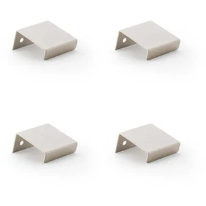 4x flacher schmaler Schrank Fingerzuggriff halbverdeckt 37 mm Breite Satin Nickel - Bild 1 von 2