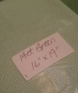 14 Ct Light Green Aida CROSS STITCH FABRIC 16" x 19" - Picture 1 of 3