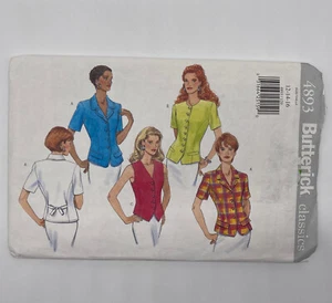 Butterick Sewing Pattern 4893 Womens Shirts Sizes 12 14 16 Uncut - Picture 1 of 4