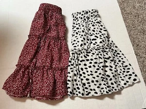 Two - Tiered Skirts Sz.  Medium Pull On Elastic Waist EUC - Very Pretty - Picture 1 of 9