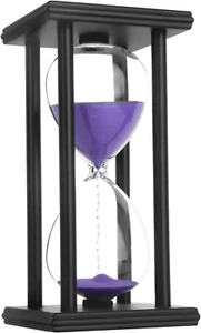 Hourglass Sand Timer,Black Wooden 30/45/60 Minute Sandglass Timer for Home,De... - Picture 1 of 12