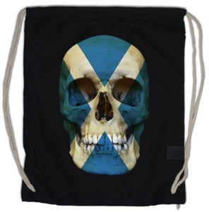 CLASSIC SCOTLAND SKULL FLAG Turnbeutel Biker MC Banner Shirt - Picture 1 of 1