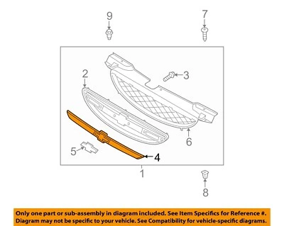 Chevrolet GM OEM 04-06 Aveo Grille Grill-Ornamentation 96492233 - Image 1 of 2