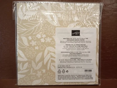 Stampin' Up! NEUTRALS 6" X 6" Designer Series Paquete de 40 Hojas de Papel Nuevo Foto 1 de 4