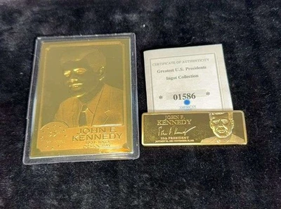 2012 John F Kennedy Greatest US Presidents gold card & Ingot COA  AM#01586 - Image 1 of 4