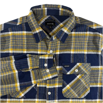Brixton Bowery Flannel Shirt Multi Plaid Button Up Men’s L Standard Fit Woven - Image 1 of 4