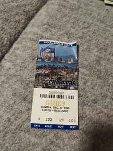 BIGLIETTO CLASSICO INDIANAPOLIS COLTS STUB v CARICABATTERIE SAN DIEGO 1995 - RARO! - Foto 1 di 4
