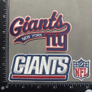 LOT OF 3 NEW YORK GIANTS IRON ON EMBROIDERED PATCH - Picture 1 of 1