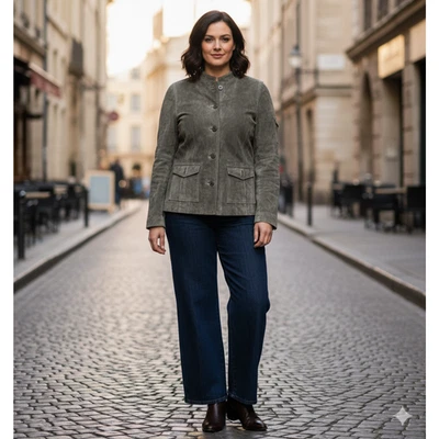 Blazer Vintage Verde Oliva Gamuza Talla 10 Chaqueta Utilitaria Heritage Transitional Foto 1 de 4