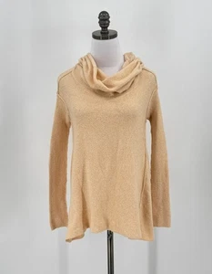 Free People Cream Cowl Neck Fuzzy Long Sleeve Tunic Sweater Sz S - Picture 1 of 4