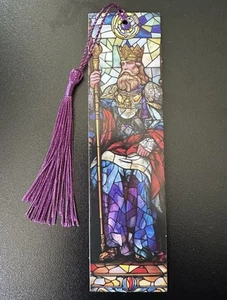 Paper Bookmark with Tassel 1.6 X 5.9 in. Stained Glass Tarot | King Of Wands - Picture 1 of 1