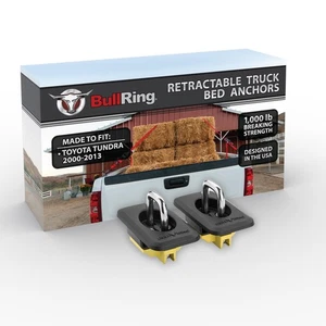 Raised Fit Retractable Truck Bed Tie Down Anchors, Fits '00-13 Toyota Tundra ... - Picture 1 of 8