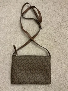 DKNY Brown Logo Crossbody Bag - Picture 1 of 4