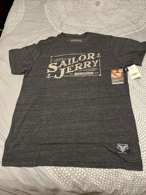 Camiseta Sailor Jerry Original. Talla Adulto Grande. Carbón/Beige.  Nuevo. Foto 1 de 4