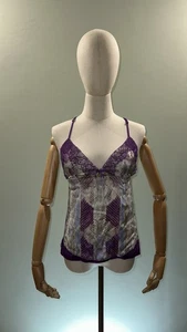 Roberto Cavalli Vintage Silk Blend Lace Sleeveles Camisole Tank Top Size M - Picture 1 of 11