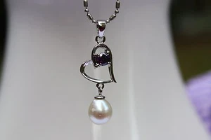 Colgante de perlas de agua dulce P47 sin collar cadena de perlas plata 925 nuevo - Imagen 1 de 1