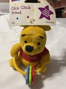 Vintage Disney Winnie the Pooh Baby Rattle Chime Plush New With Tags