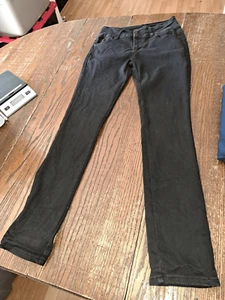 Size11 Bamboo Jeans Black Denim 3 Button Fly Jeans Skinny High Rise Casual Pants - Picture 1 of 3