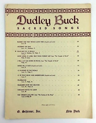Fear Not Ye O Israel Piano Vocal Sheet Music 1917 Dudley Buck Sacred Songs Vtg - Image 1 of 4