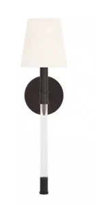 Visual Comfort Studio Hanover 1 Light Sconce, Aged Iron/White Linen - CW1081AI - Picture 1 of 3