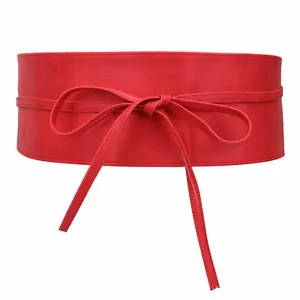 Cinturón de cintura ancha de cuero PU Cintura envolvente Cinch Obi Banda para mujeres damas - Imagen 1 de 70