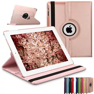 Leather 360 Rotating Smart Case Cover For iPad 10th 9th 6th 5th Air Mini 1 2 3 4 - Picture 1 of 12