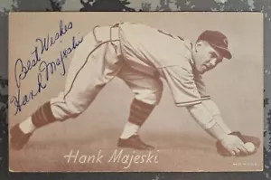 1947-66 Exhibits - W461 Hank Majeski (RC) Cleveland Autographed Signed died 1991 - Picture 1 of 1