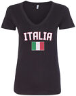 Threadrock Women's Italia Flag V-neck T-shirt italy rome italian soccer