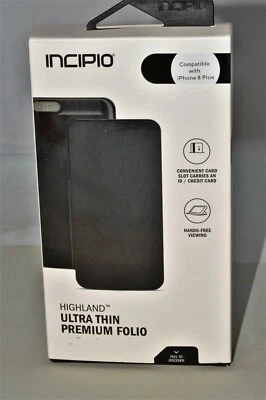 Incipio Highland Ultra Thin Black Folio Case For iPhone 6 Plus/6s Plus New OEM - Image 1 of 4
