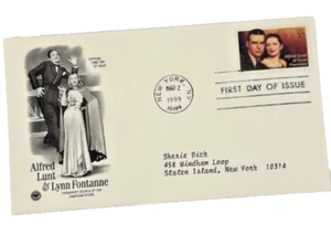 Alfred Lunt And Lynn Fontanne Prominent Couple Of The American Stage 1999 Stamp - Picture 1 of 2