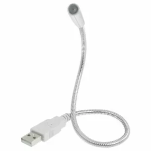 Silver Tone Flexible Gooseneck White LED Light USB Lamp Tqmzt - Picture 1 of 1