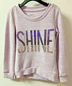 Girls Long Sleeve Lightweight Sweater Size XS 4/5 Lavender SHINE Piper NWT - Picture 1 of 6