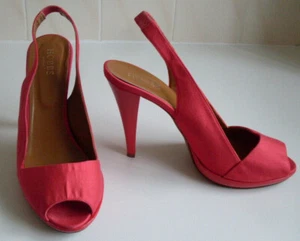 Hobbs London Pink Orange Coral Platform Heels Size UK 7.5 EU 40.5 - Picture 1 of 11