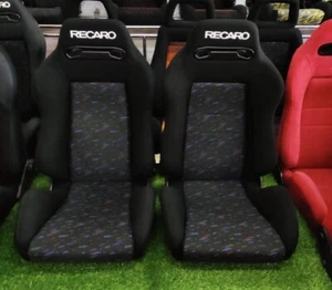 Used Genuine Recaro sr3 confetti Great condition Bucket Seat Recline Pair  - Picture 1 of 9