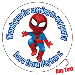 SPIDERMAN Inspired Personalised Kids Super hero Stickers Party Bag Cone 842 - Picture 1 of 3