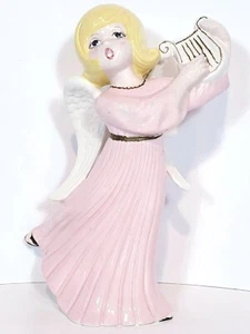 Vintage Singing Angel With Lyre Handpainted 1984 Ceramic Art  - Picture 1 of 7