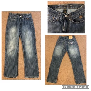 US Polo Assn Boys Jeans Size 12 Slim 25” Inseam Straight Sandblast Blue Denim - Picture 1 of 5