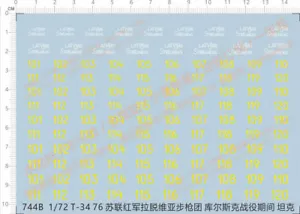 1/72 T-34-76 T34 / 76 T-34 Medium Tank Latvian rifle regiment Model Water Decal - Picture 1 of 1