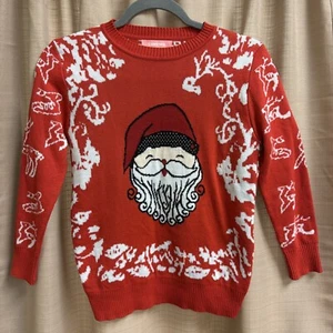 Camii Mia Girls Christmas Crewneck Sweater Pullover Santa & Reindeer Size Medium - Picture 1 of 9