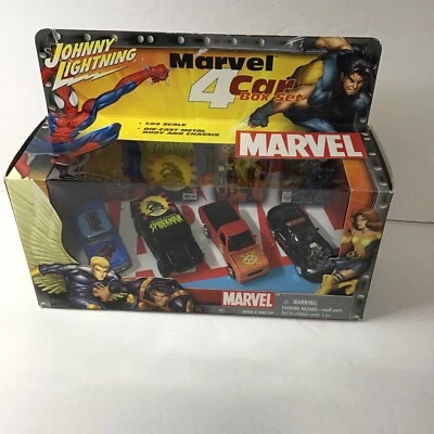 Johnny Lighting, Marvel Juego de 4 cajas de coche, escala 1/64 Foto 1 de 4