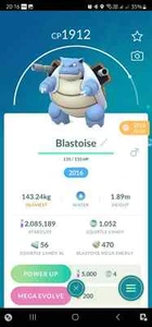 Blastoise ( Caught In 2016 ) Pokemon Trade Go - Picture 1 of 2