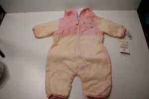 Vintage Weebok Girls Pink One Piece jump suit 6/9 mos hooded great for spring - Picture 1 of 12